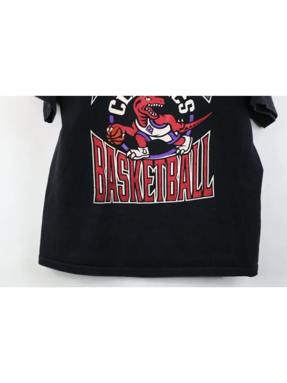 Vintage 90s Y2K Champion Mens Medium Toronto Raptors Basketball T-Shirt Black - Picture 3 of 14
